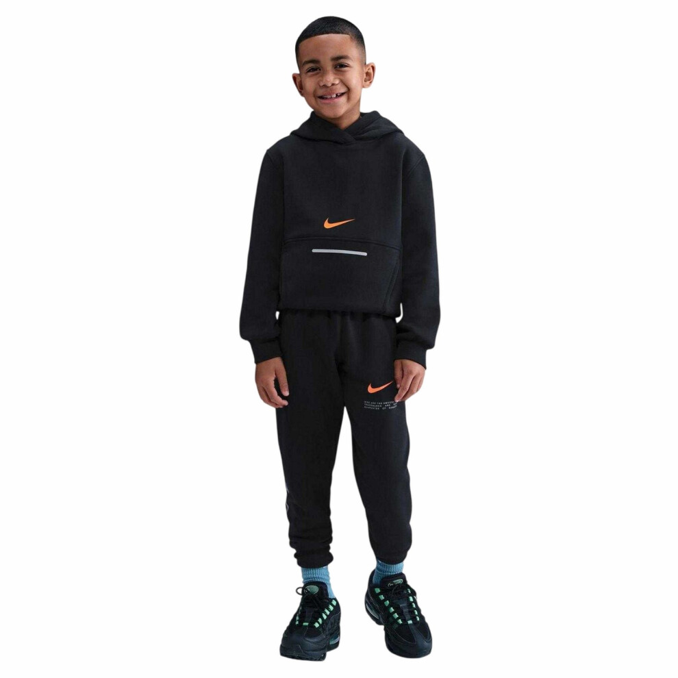 Nike (9-10 Years, Black) Childrens/Kids Club Fleece Pullover Hoodie