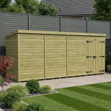 18 x 4 Pent Shed Tanalised (Double Door, No Windows)