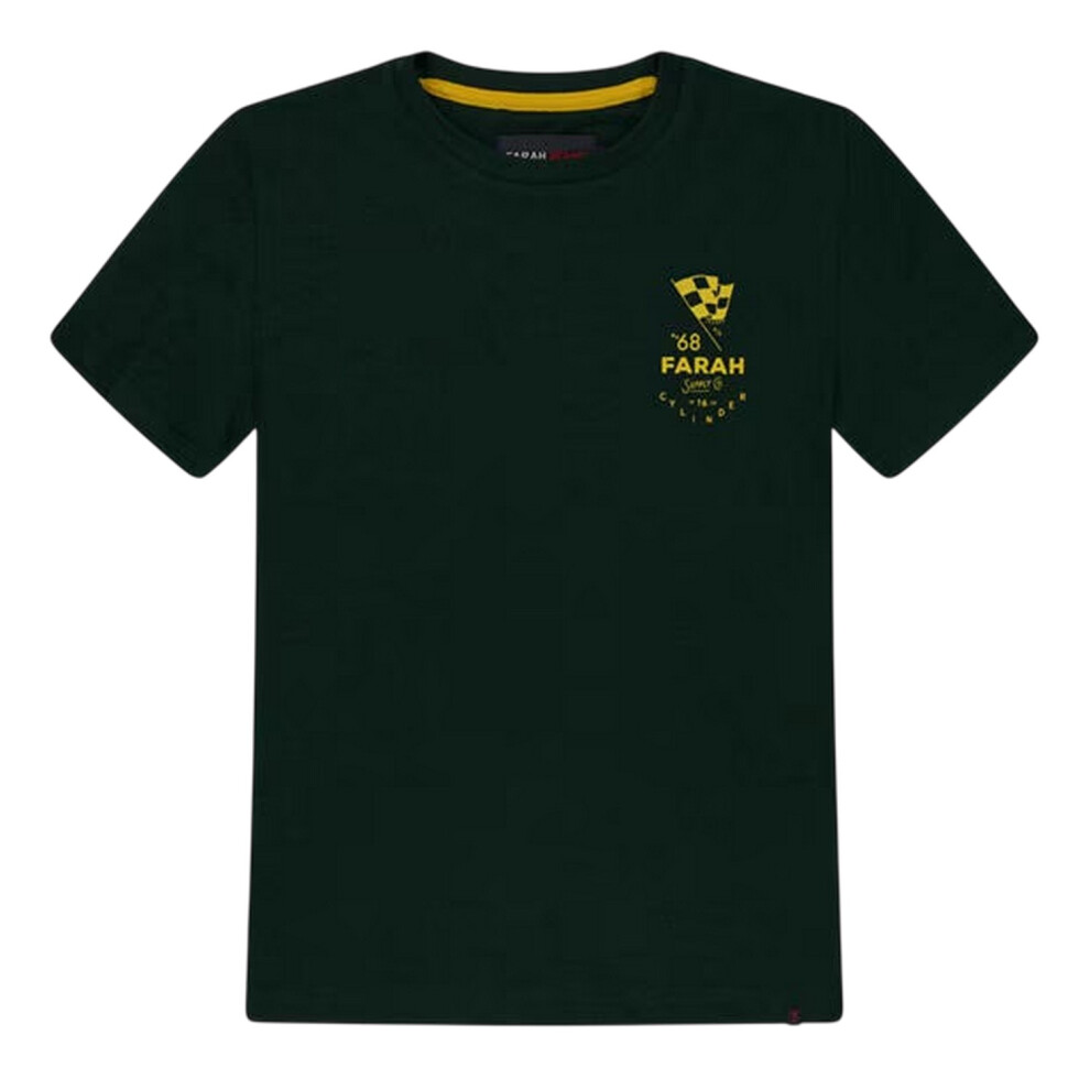 Farah (14-15 Years, Green) Childrens/Kids Lettering Logo T-Shirt