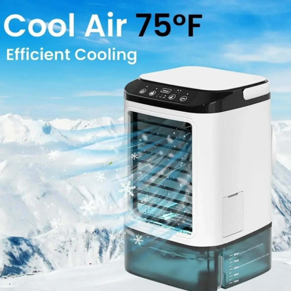 6-Speeds Portable Air Cooler Fan 900ML Tank Ice Cold Cooling Conditioner