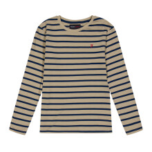 (14-15 Years, Light Brown/Black) Farah Childrens/Kids Alport Stripe Long-Sleeved T-Shirt