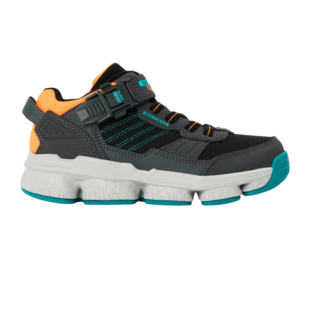 Skechers (3 Uk, Charcoal Grey/Black/Orange) Childrens/Kids Lunnix Trainers