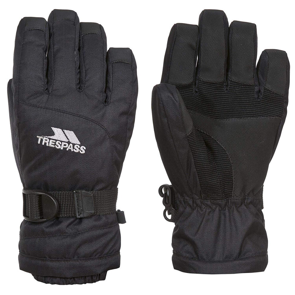 Trespass Unisex Kids Black Simms Waterproof Gloves In | Size: 2-4 Years - Image 2