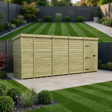 18 x 4 Pent Shed Tanalised (Single Door, No Windows)