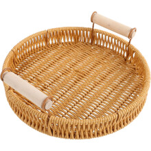 Cesta de mimbre para frutas, redonda, tejida a mano, de polipropileno, moderna, elegante y con estilo.
