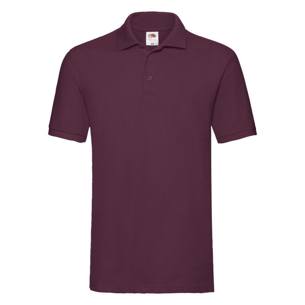 Fruit Of The Loom (S, Burgundy) Mens Premium Pique Polo Shirt