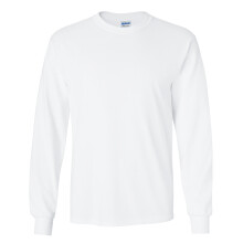 (4XL, White) Gildan Mens Plain Crew Neck Ultra Cotton Long Sleeve T-Shirt