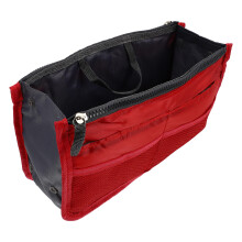 1St Duurzame Nylon Make-Up Opbergzak Rood Met Vakjes