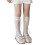 Pair Lively Lace Embellished Over The Knees Socks-White 1