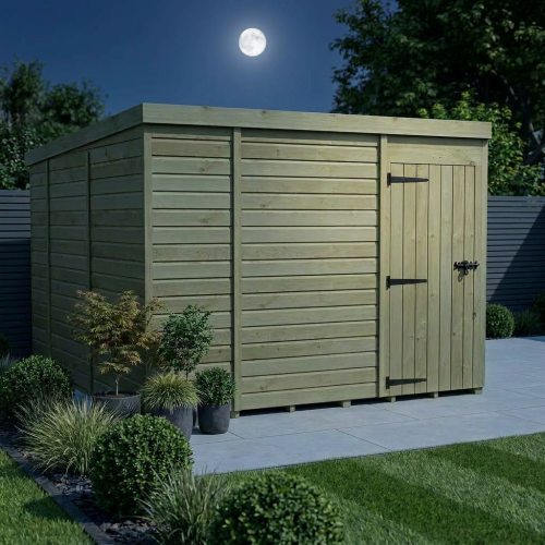 9 x 10 Pent Shed Tanalised (Single Door, No Windows) 2