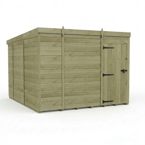 9 x 10 Pent Shed Tanalised (Single Door, No Windows) 1