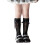 Pair Girls Lace Bows Stack Socks Tie Up Leg Warmer for-Black 1