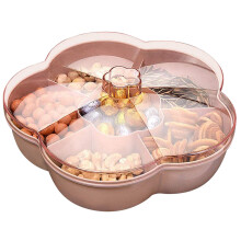 Snack Opbergdoos, Bloemvorm Snack Tray met Deksel, Moer Snoep Voedsel Opbergdoos, Fruitdoos Droog Fruit Container, Roze