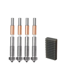 Voor QIDI  4-Sproeier met Siliconenborstel, Gehard Staal, 0,4 mm Keramische Snelwisselsproeier, Vervangingsonderdelen voor 3D-Printers