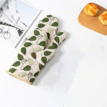 Thickened Oven Gloves Set, Anti-Scalding, Simple Cotton and Hemp, Microwave Oven Glove, Baking, Cooking, Kitchen