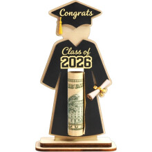 2026 Graduation Gift, Graduation Hat Wooden Cash Gift Clip, Graduation Gift for Friends,Ready to Gift in Seconds