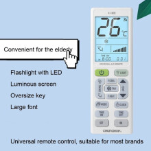 CHUNGHOP K-1302E Control Remoto Universal de Pantalla con Luz Nocturna para Aire Acondicionado de Uso Doméstico