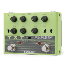 SONICAKE T&T Dual-Channel Overdrive Guitar Pedal, Czysta Analogowa, 3 Tryby EQ, Prawdziwy Bypass QDS-07