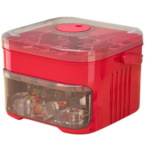 50- Ice Maker with Easy Press Cap Double Layer Ice  Maker Refrigerator Household Ice Storage Ice Box