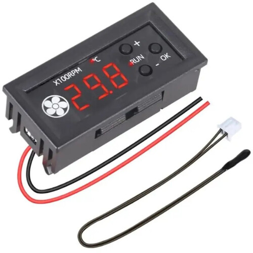 Fan Speed Regulator Meter 4-Wire PWM Digital Temperature Control Low-Temperature Shutdown Governor 3A 2