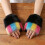 Bunte Fleece-Fäustlinge, pelzige Handschuhe,-Abschnitt 8 9
