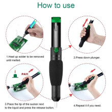 Manual Solder Sucker, High Temp Nylon Tip, Powerful Suction, Repair Tools for Electronics and Circuit Boards