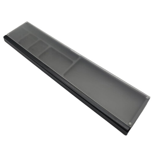 Mechanical Keyboard Wrist Rest Pad with Clear Lid Partition Storage Case Typing Mat Hand Rest Desktop Storage Box Black 1