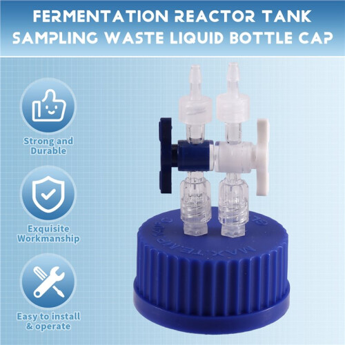 GL45 Safety Cap Feeding Buffer Cover Fermentation Reactor Tank Sampling Waste Liquid Bottle Cap with  Valve 2
