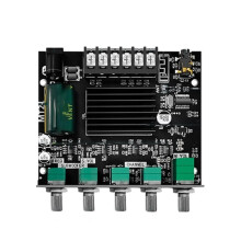 2 X 50W 2.1-Kanaals Eindversterkerkaart, DC12-24V AUX BT5.0 Audio Stereo-Versterker voor DIY Luidsprekersystemen