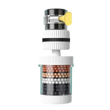 Neuer 360 Drehbarer Wasserhahnfilter für Den Haushalt und die Küche - Wasserreiniger mit Aktivkohlefilter und Filterkartusche A
