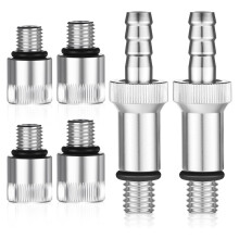 6 Pcs Lower Unit Gear Oil Pump Adapters for Most Outboard Motor,3/8'' Metal Swivel Adapter,8/10mm Adapters Fit
