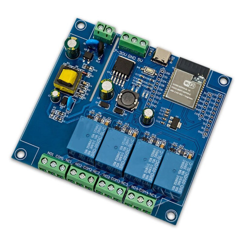ESP32-C6 WiFi6 BLE 4CH Relay Module Development Board AC220V/DC5-30V for  Homes Wireless Control