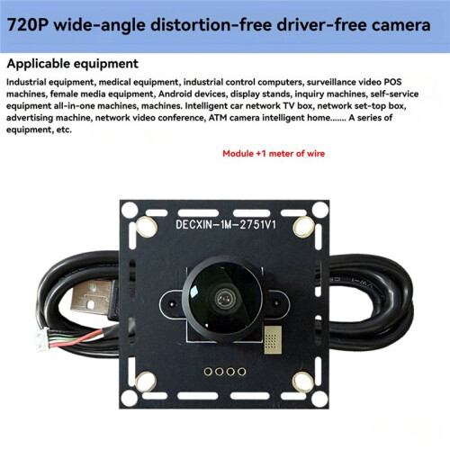 720P 1MP USB Camera Module 60 Frames 160 Wide-Angle Distortion No Driver Required for Facial Recognition 2