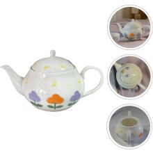 Tetera de cerámica de estilo japonés de 380 ml, estilo Kung Fu, con diseño floral pintado a mano.