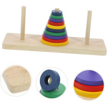 Rompecabezas de torre de madera apilable, juego de Hanoi para adultos, actividad de resolución de problemas y relajación.