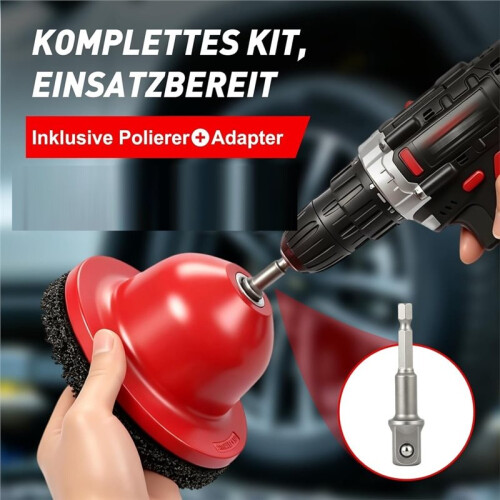 Ferramenta de Limpeza de Cubo de Roda, Kit de Limpeza e Recondicionamento de Cubo de Roda de 6 Polegadas com Adaptador de Furadeira de 1/2" 2