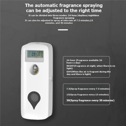 Diffuseur de Parfum Automatique Mural pour Toilettes, Écran LCD Programmable, 300 Ml
