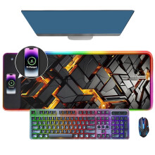 RGB Wireless Charging Mouse Pad Desk Carpet Mouse Mat Gaming Laptops Pc Gamer Accessories Computer Mat XXL Mousepad