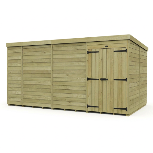 13 x 8 Pent Shed Tanalised (Double Door, No Windows) 1