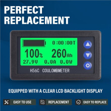 H56CS DC100V Coulometer Batterijcapaciteitstester 20A LCD-Display met Achtergrondverlichting Digitale Ampèremeter Voltmeter Meter Monitor
