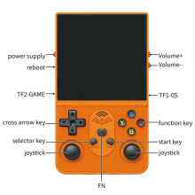 S600 Retro Game Console 128G Open Source Linux 4.0Inch IPS Screen Handheld Video Player with 18000+ Games Orange