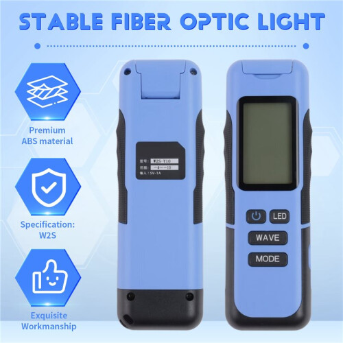Handheld Fiber Optical Laser Stable Light Source with SC/FC/ST Rechargeable Fiber Optic Light Source Cable Tester W2S 1