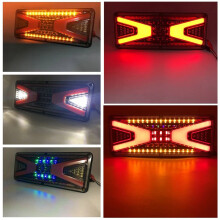 2 PCS 24V Truck LED Rear Tail Light Trailer Warning Lights for Stop Lorry Bus Brake Reverse Turn Indicator Lamp(40.5CM)