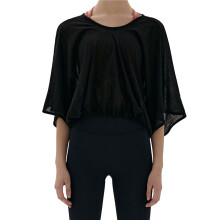 Womens Backless Crewneck Shirt Half Sleeved Sunscreen Tops Summer Casual Loose Workout Holiday Blouse Tops Black L