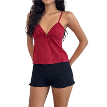Women'S Camisole Tank Tops Spaghetti Strap Summer Sleeveless Going Out Top Red M