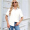Womens Button Down Shirt Casual Short Sleeve Collared Work Blouse with Pocket White L 5