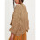 Womens Cable Knit Cropped Sweaters Oversized 3/4 Sleeve Crew Neck Fall Casual Pullover Tops Khaki L 3