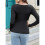 Women'S Solid Plain Scoop Neck Tight Slim Fit Basic Base T Shirt Black M 6