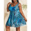 Women'S 2025 Summer  Size U Neck Printed Tummy Control Side Split Tankini Swimsuits  Leopard Pattern 5XL 3