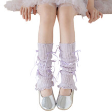 Long Stockings Fashion Child Calf Socks for Teen Girls-Purple